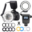 MAMEN 48 Macro LED Ring Flash Light With 8 Adapter Ring For Nikon Canon Pentax Olympus Panasonic Camera DSLR Ring Flash Kit - V.I.P Digital Presence