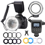 MAMEN 48 Macro LED Ring Flash Light With 8 Adapter Ring For Nikon Canon Pentax Olympus Panasonic Camera DSLR Ring Flash Kit - V.I.P Digital Presence