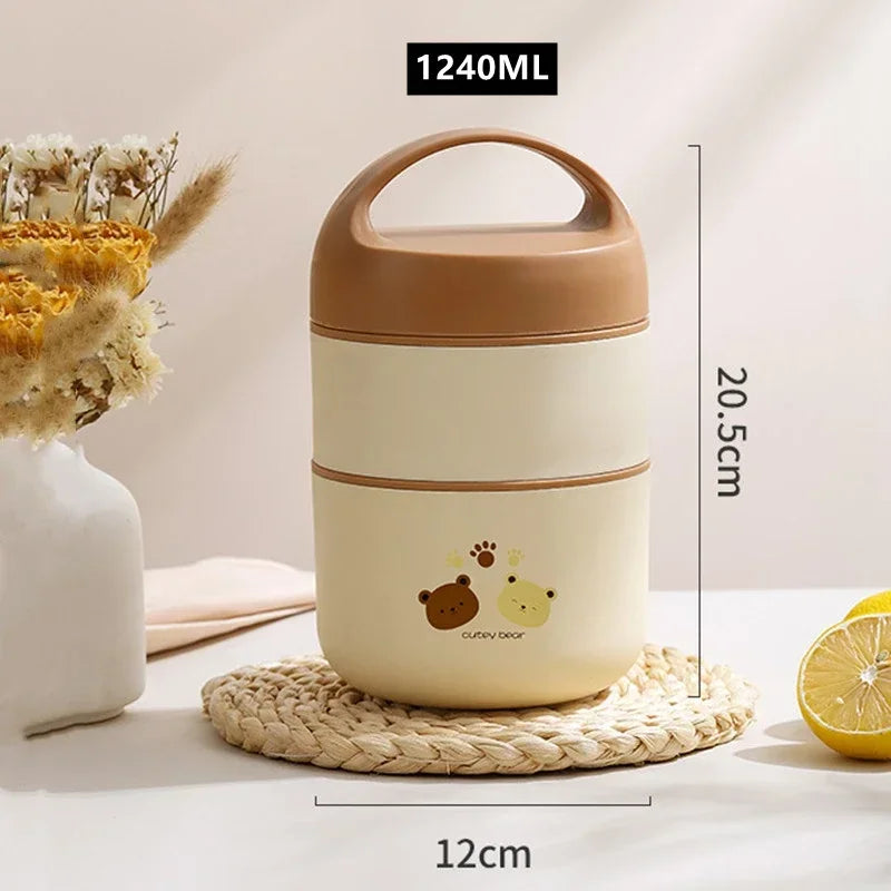 1240ML/1590ML Large Capacity Stainless Steel 304 Lunch Box Leak-Proof Multi layer Thermal Bento Box Adult Student Food Container - V.I.P Digital Presence