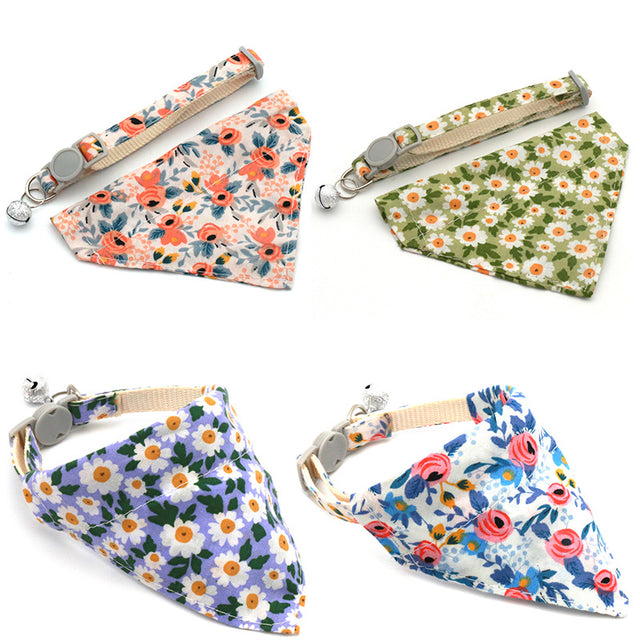 Pet Bandana Pet Collar Daisy Small Floral Sunflower Triangle Scarf for Cats and Dogs - V.I.P Digital Presence
