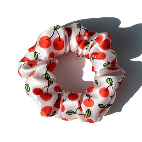 Pure Silk Large Scrunchies Ropes Hair Bands Ties Elastics Ponytail Holders for Women Girls Hair Accessories 19 Momme 3.5CM - V.I.P Digital Presence