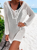 Openwork Tie Neck Cover-Up - V.I.P Digital Presence