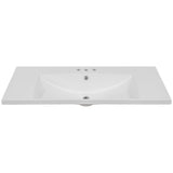 36" Single Bathroom Vanity Top with White Basin  3-Faucet Holes Ceramic  White - V.I.P Digital Presence