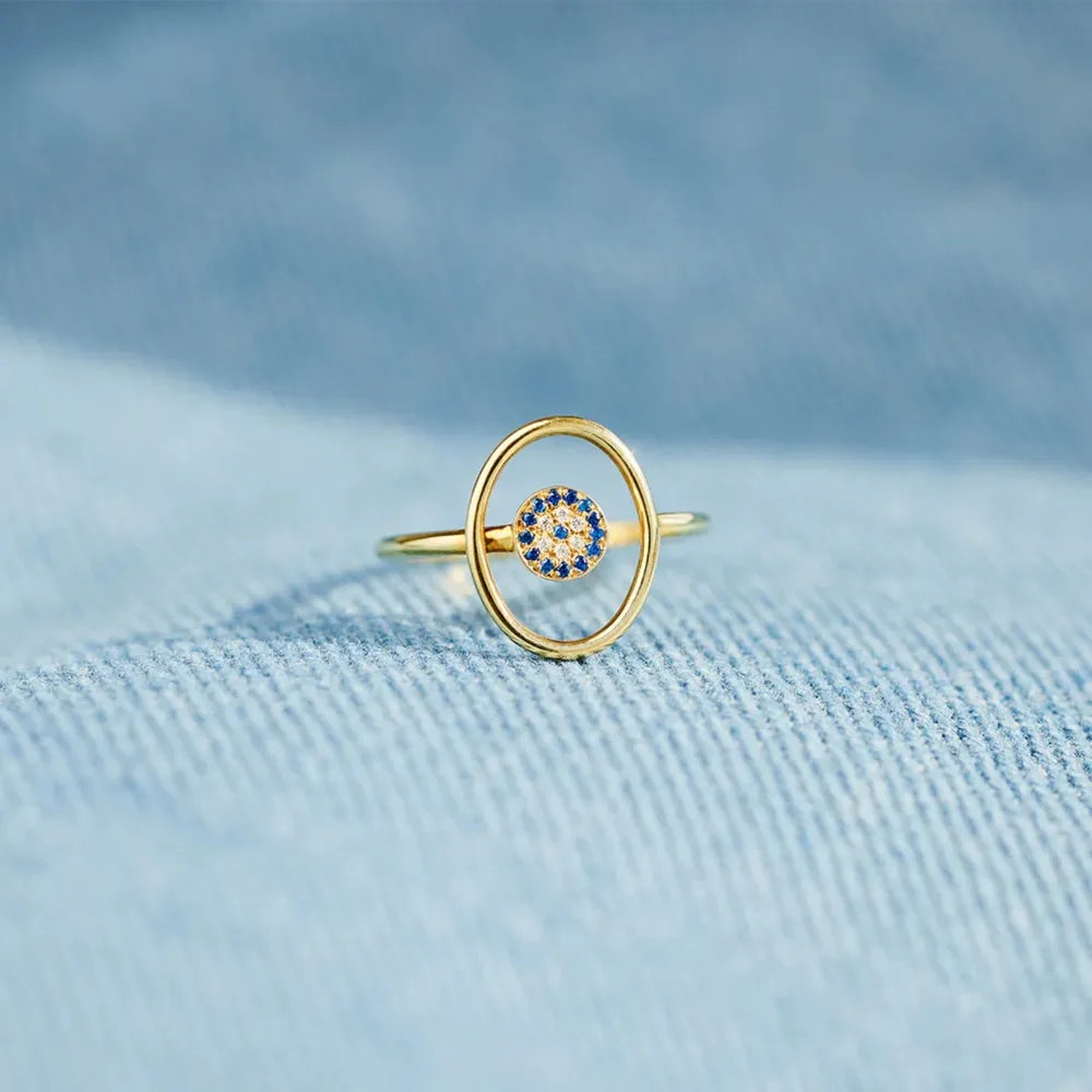 925 Sterling Silver Evil Eye Ring - V.I.P Digital Presence