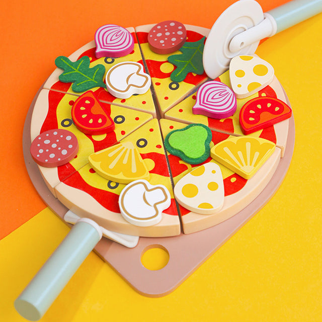 Children's early education puzzle play house simulation pizza fruits and vegetables joyful role-playing kitchen wooden toys - V.I.P Digital Presence