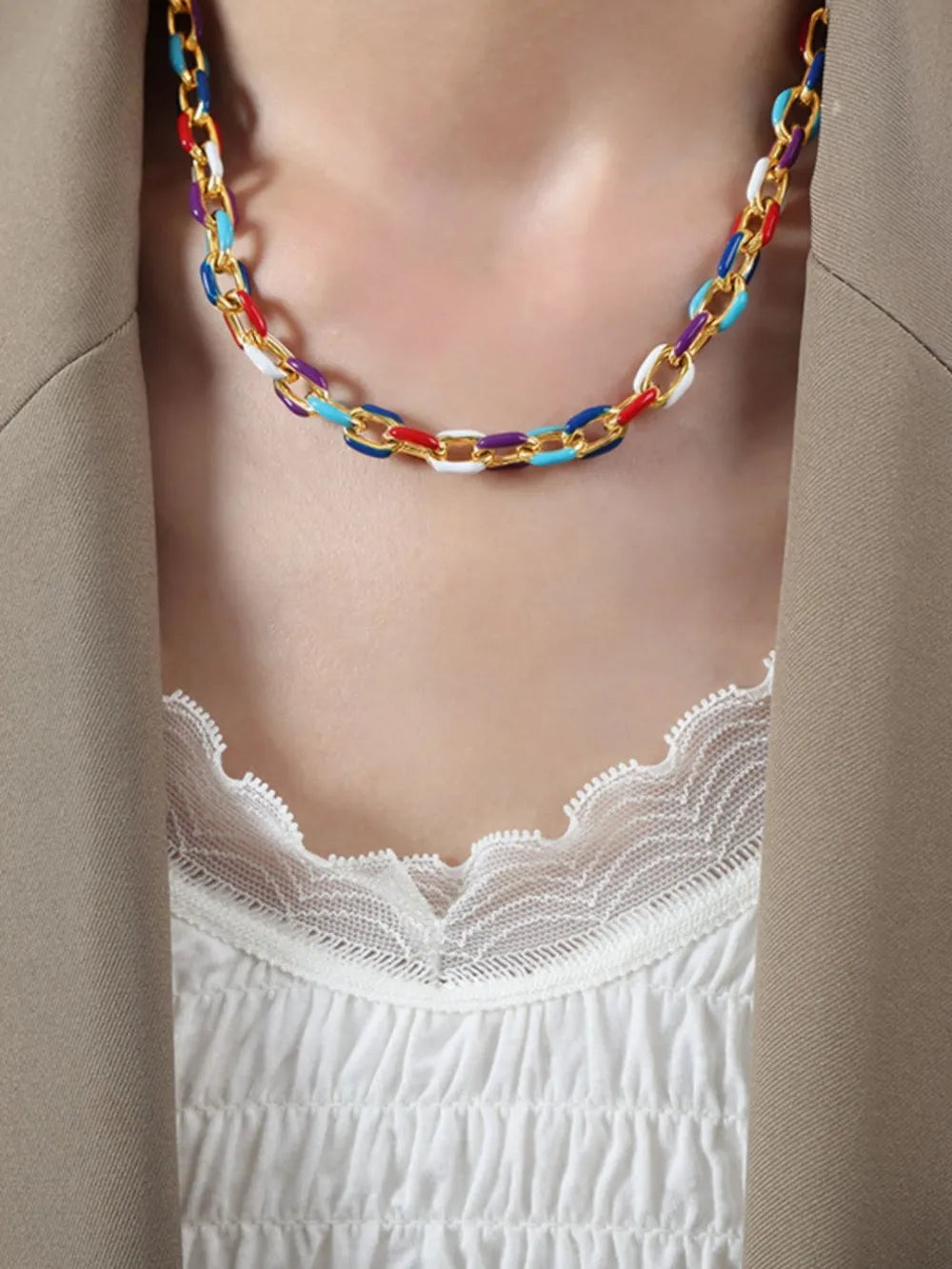 Niche Dripping Oil Titanium Steel Necklace Versatile Personalized Jewelry for Women - V.I.P Digital Presence