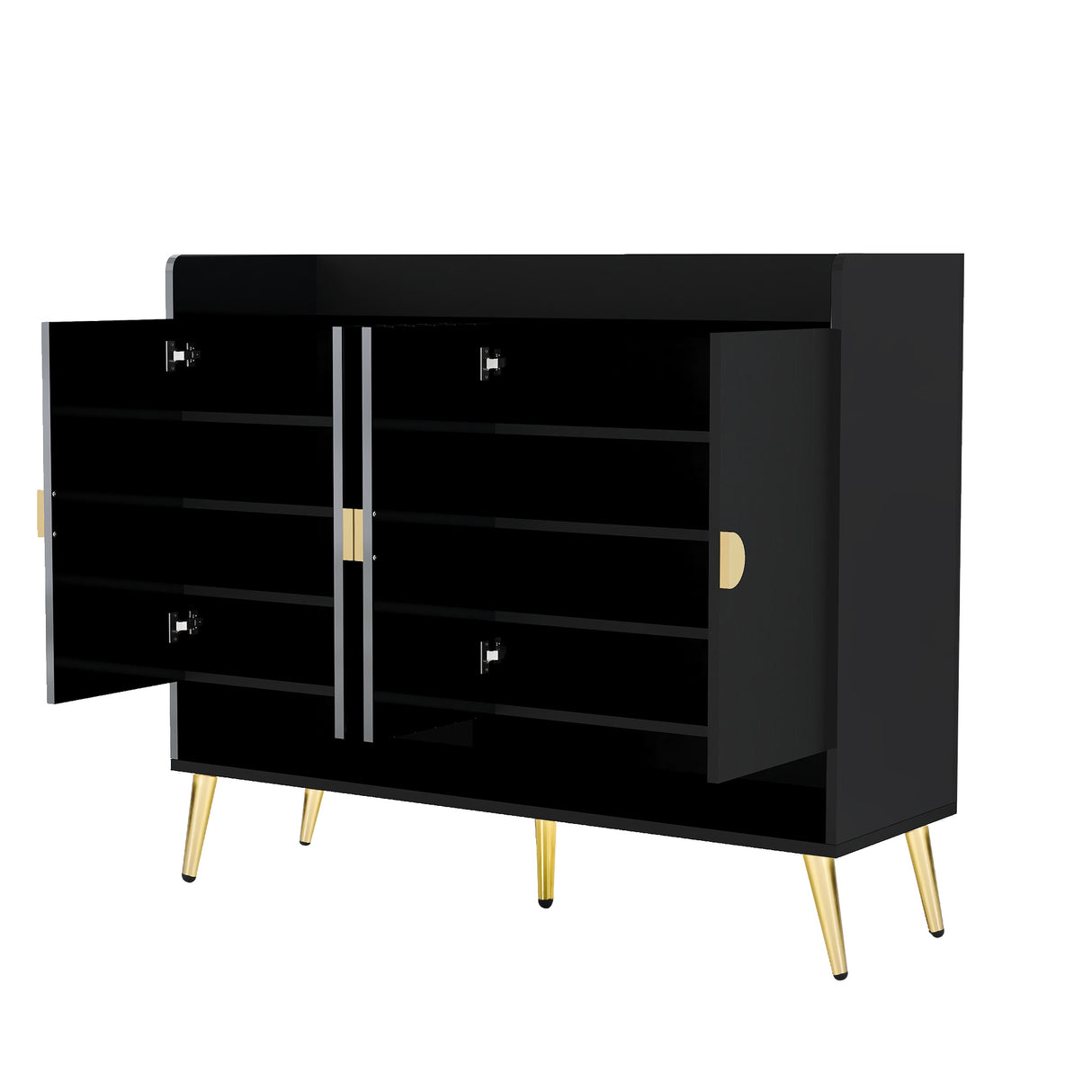 U-Can shoe cabinet with door, 11 layers with adjustable shelves, modern wooden shoe cabinet (PVC surface) - V.I.P Digital Presence