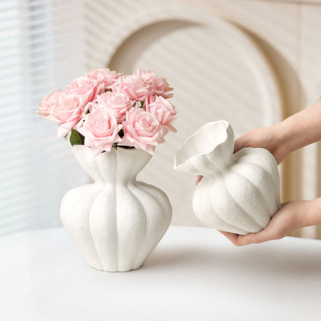 Wabi Sabi Vase White Ornament Living Room Desktop Home Vintage Art Decorative Flower Utensils - V.I.P Digital Presence