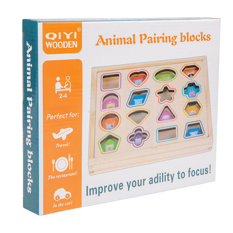 Wooden shape matching block box, children's early education cognitive color, graphic matching card, matching block toy - V.I.P Digital Presence