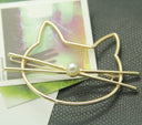 Fashion Hollow Cute Cat Hair Pin Imitation Pearl Hairpin Hair Side Clip Hair Accessories Hair Barrette For Women Girl Gifts - V.I.P Digital Presence