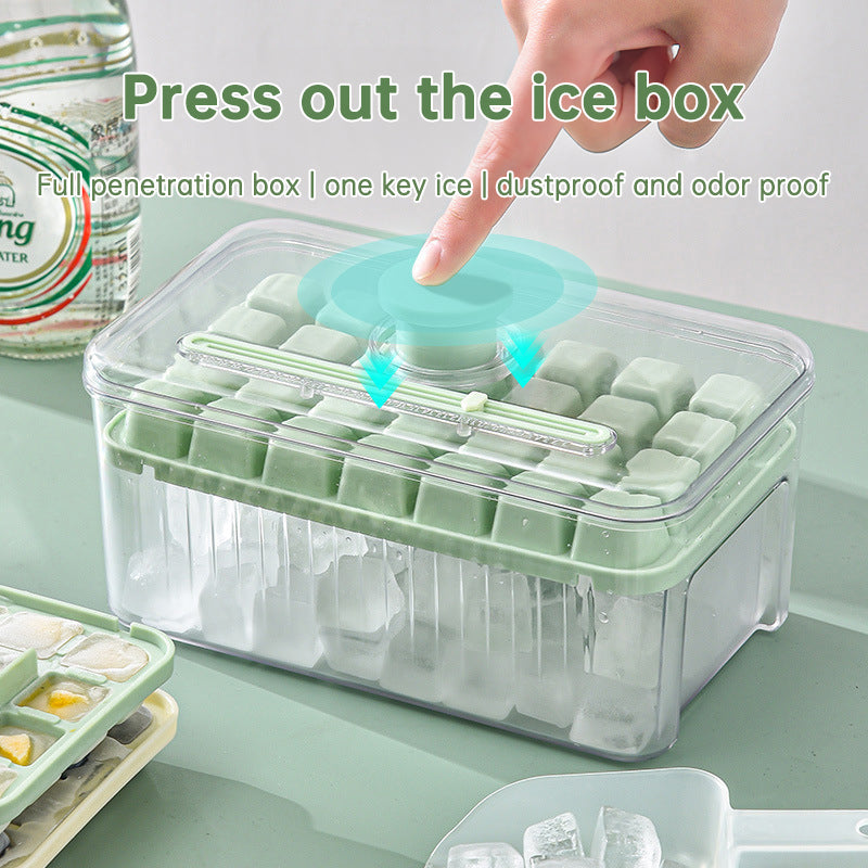 Press Type Ice Cube Ice Box Refrigerator Ice Cube Artifact Silicone Mold With Cover Household Sealed Food Grade Ice Maker - V.I.P Digital Presence