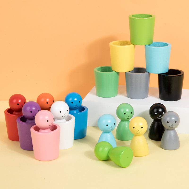Children's Color Little People Classification Cup Stacking Joy Kindergarten Baby Hand Eye Coordination Training Puzzle Toy - V.I.P Digital Presence
