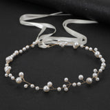 Bride Wedding Hair Accessories Simple Pearl Soft Chain Headband - V.I.P Digital Presence