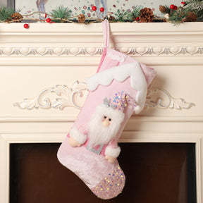Christmas decoration, pink sequins, children's cartoon roof, Santa Claus, Christmas socks, gifts, decorative items - V.I.P Digital Presence