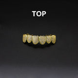 Hip hop braces with copper zircon micro inlaid with real gold Halloween teeth decoration exaggerated hiphopgrills - V.I.P Digital Presence