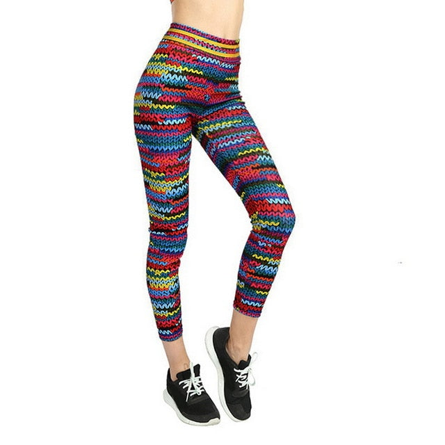 Vertvie Female Tight Pants Jogger Women Elastic Running Yoga Leggings 3D Print Execise Yoga Pants Slim Soft Leggings Multicolor - V.I.P Digital Presence