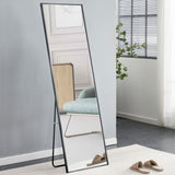 Aluminum alloy metal frame wall mounted full-length mirror black 65 * 23“ - V.I.P Digital Presence