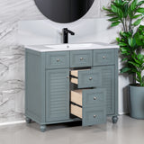 36 inch modern mirror cabinet with adjustable shelves, 2 soft closing doors, and 6 drawer storage cabinet door organizers - V.I.P Digital Presence