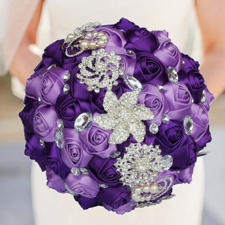Artificial Wedding Bouquets Hand Made Flower Rhinestone Bridesmaid Crystal Bridal Wedding Bouquet - V.I.P Digital Presence