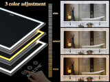72X32 inch large LED bathroom mirror wall mounted mirror with 3 color modes, aluminum frame wall mounted light, full body mirror - V.I.P Digital Presence