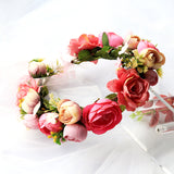 Wreath, European and American fashion, women's simulated flower hair accessories, Hawaiian wedding photography, headwear, headwear for women - V.I.P Digital Presence