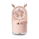 3-in-1 Deer USB Rechargeable LED Desktop Air Humidifier 3 Speed Cooling Fan Elegant humidifier Face Steamer Hydrates skin Spray - V.I.P Digital Presence