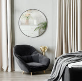 Black 30 Inch Metal Round Bathroom Mirror - V.I.P Digital Presence