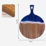 Wood Cutting Board Resin Blue green Wave Pattern - V.I.P Digital Presence