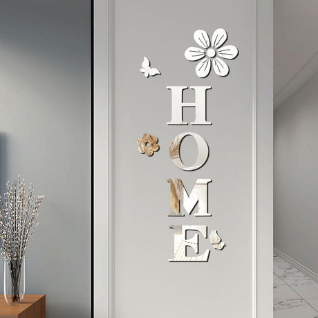 Acrylic mirror wall stickers flowers home decoration letters soft mirror self-adhesive wall stickers - V.I.P Digital Presence