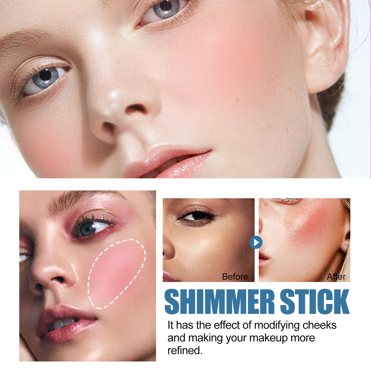 Blush Stick, Three-Dimensional Brightening Natural Waterproof Lightweight Lazy Body Contouring Cream - V.I.P Digital Presence