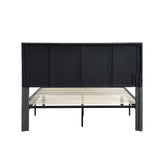 Queen Size Upholstered Platform Bed Frame Wood Slat Support Grey - V.I.P Digital Presence