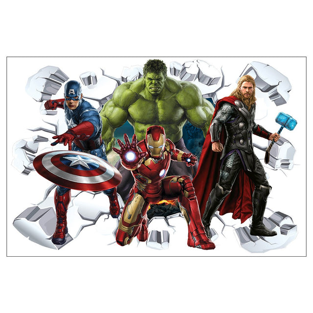Marvel League of Legends Captain America Iron Man Batman Hulk Boy Bedroom Living Room Decoration Self Adhesive Wall - V.I.P Digital Presence