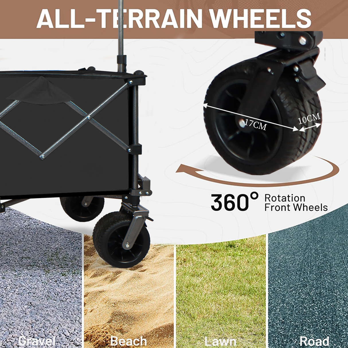 Collapsible Folding Wagon Push Pull Foldable Beach Wagon Cart - V.I.P Digital Presence