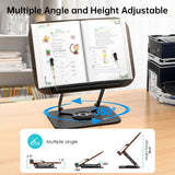 Adjustable 360° Rotating Book Stand with Elastic Clips, for Cookbooks, Laptops & More - V.I.P Digital Presence