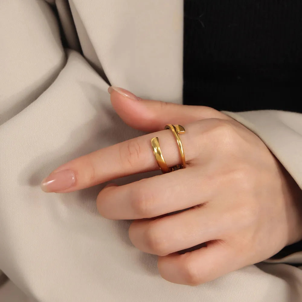 Titanium Steel Layered Wrap Ring - V.I.P Digital Presence