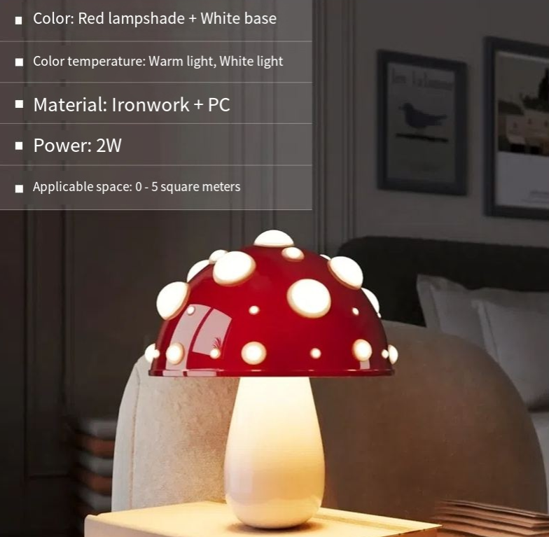 Mushroom Decorative Desk Lamp Bedroom Headboard Dimming Atmosphere Student Dormitory Desktop Night Light - V.I.P Digital Presence