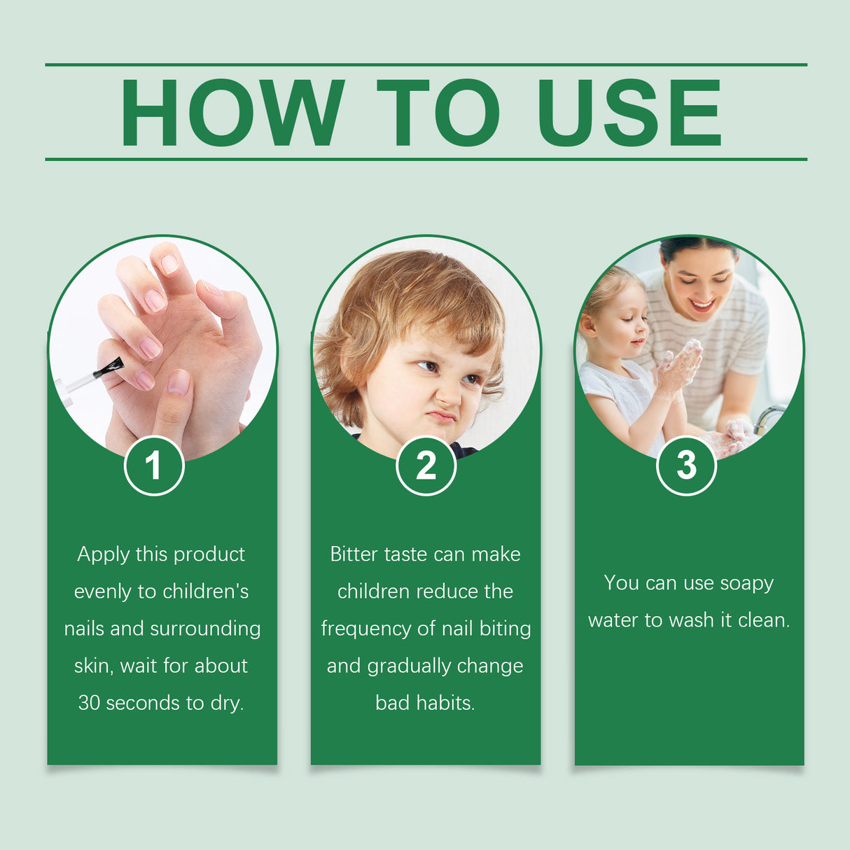 Loción amarga para el cuidado de las uñas antimordeduras con ingredientes suaves para niños que comen amargos de manos para protegerse contra la mordedura de uñas.
