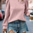 Textured Round Neck Long Sleeve Sweatshirt - V.I.P Digital Presence