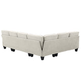 [VIDEO provided] [New] 108*85.5" Modern U Shape Sectional Sofa 7 Seat Fabric Sectional Sofa Set - V.I.P Digital Presence