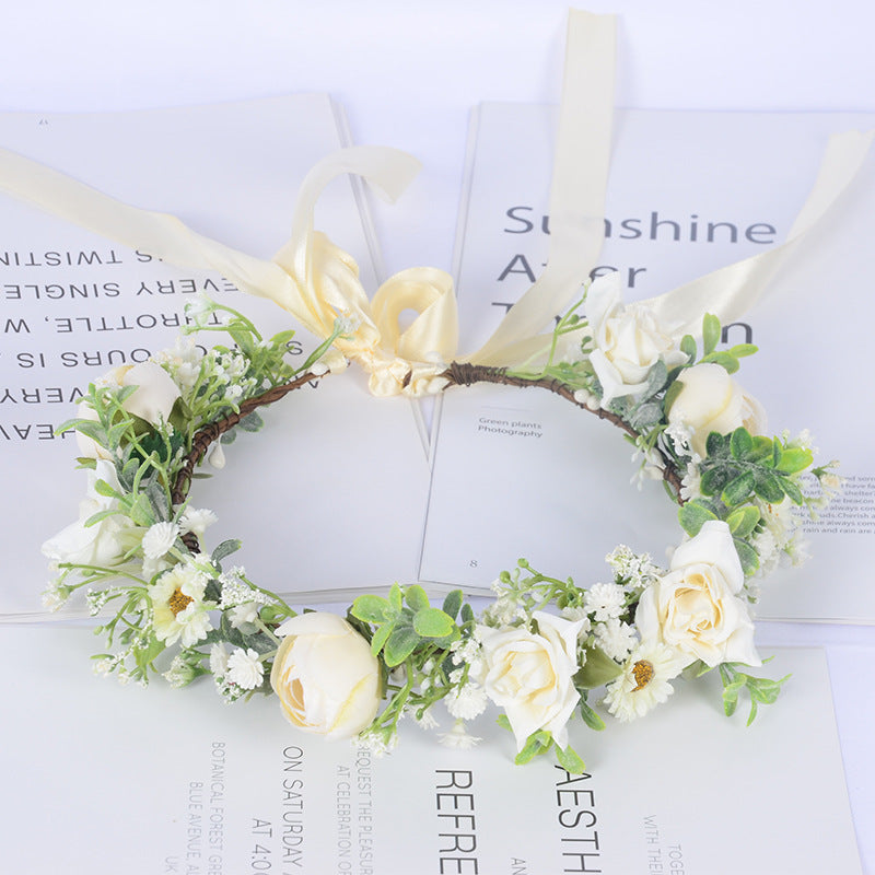 Bohemian Wreath Simulation Starry Sky Handmade Wrapped Headwear Mini Wedding Photography Girl Hair Accessories - V.I.P Digital Presence