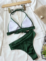 Tied Halter Neck Bikini Set - V.I.P Digital Presence
