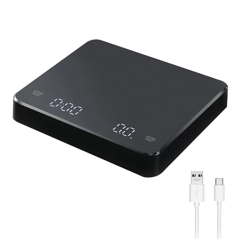 Digital Coffee Scale with Timer LED Screen Espresso USB 3kg Max.Weighing 0.1g High Precision Measures in Oz/ml/g Kitchen Scale - V.I.P Digital Presence
