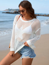 Openwork Dropped Shoulder Cover Up - V.I.P Digital Presence