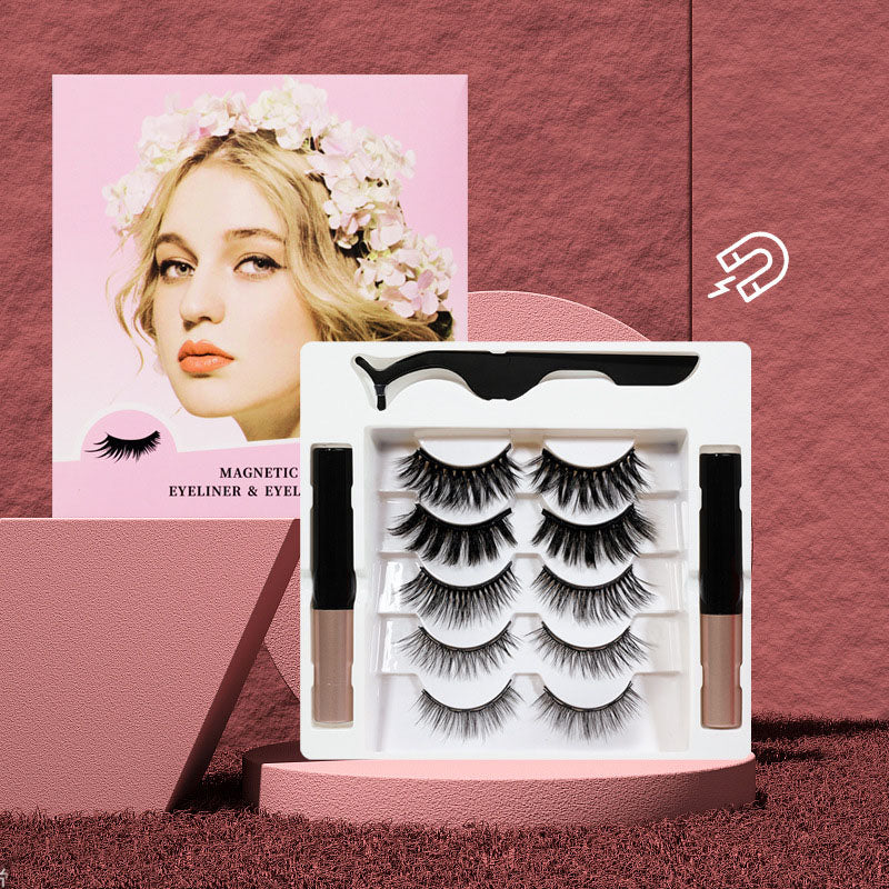 False Eyelashes Magnetic False Eyelashes 5 Pairs of Eyelashes 2 Liquid Eyeliner Sets Magnetic Natural - V.I.P Digital Presence