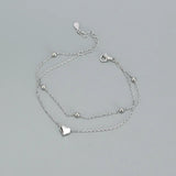 925 Sterling Silver Double Layer Heart-shaped Bracelet  for Women Girl Korean Style Small Fresh Summer Bracelet - V.I.P Digital Presence
