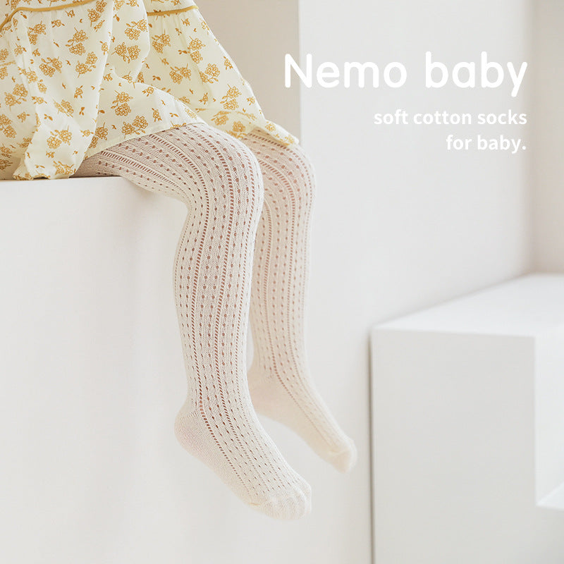 Spring And Summer Baby Girl Leggings Combed Cotton Boneless One-Piece Socks Mesh Outer Wear Cute Thin Children's Pantyhose - V.I.P Digital Presence