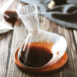 Premium Red Wine Carafe Tumbler Wine Dispenser Decanter with Wood Tray