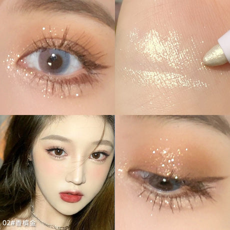 1Pcs  Diamond Glitter Eyeshadow Liner Pencil Face Makeup Highlighter Long lasting Matte Pink Silkworm Champagne Gold Eyeliner Pen - V.I.P Digital Presence