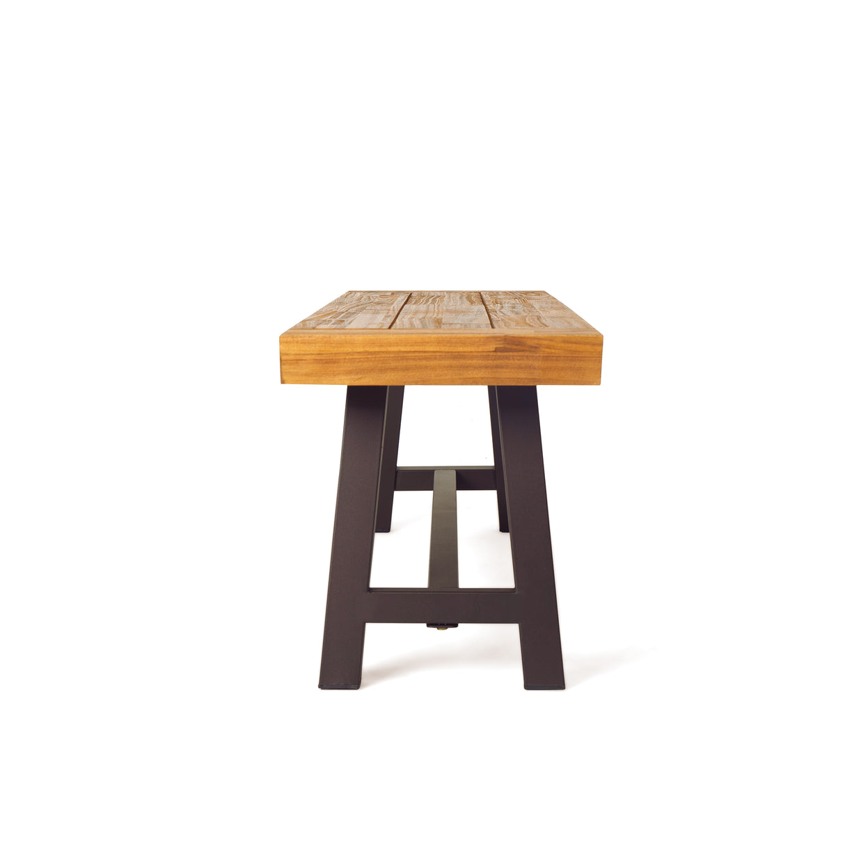 Outdoor Carlisle Benches, Sandblasted Brown + Rustic Metal (Set of 2) - V.I.P Digital Presence