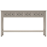 TREXM Rustic Entryway Console Table60" Long Sofa Table with two Different Size Drawers and Bottom Shelf for Storage (Gray Wash)